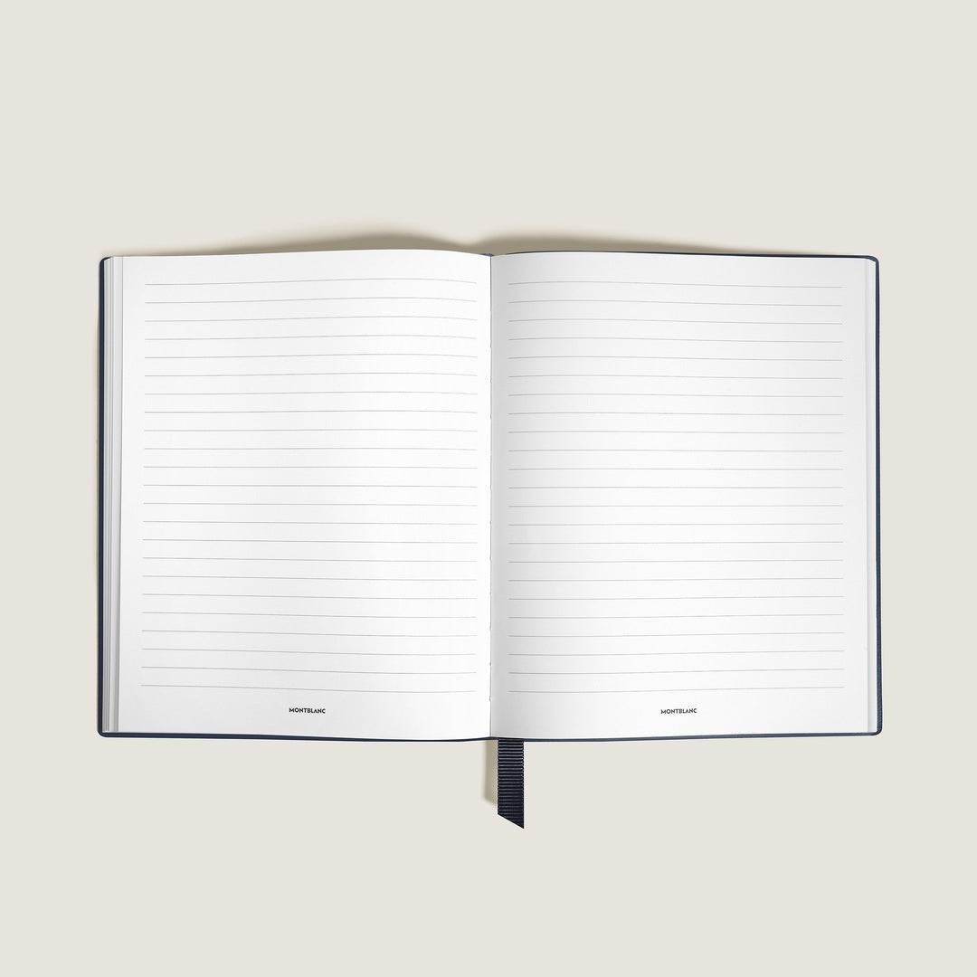 Notebook Small, Saffiano Leather, Blue - Lined Pages