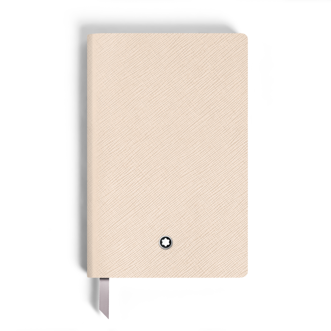 Notebook Small, Saffiano Leather, Cloudy Beige - Lined Pages