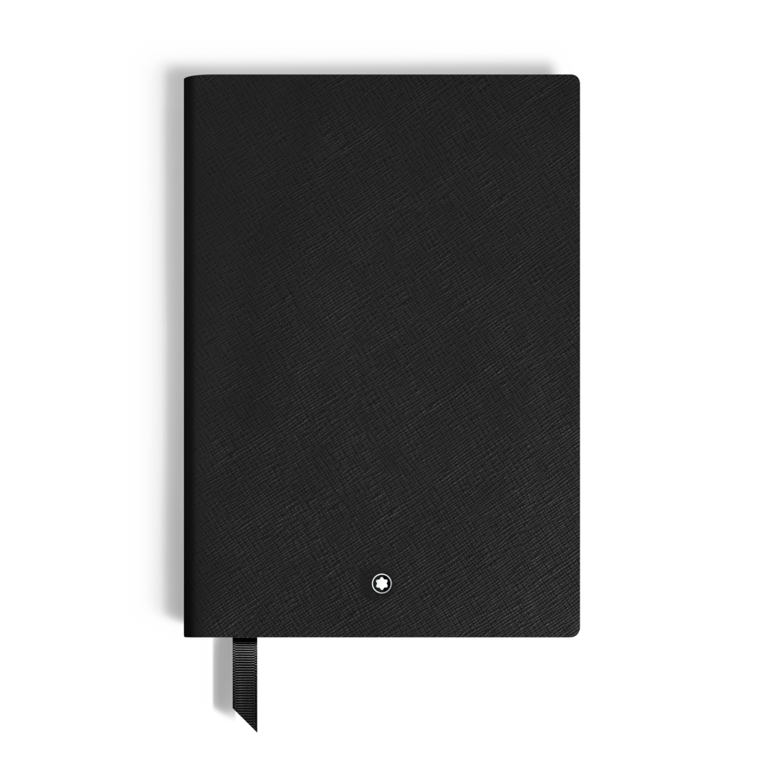 Notebook Medium, Saffiano Leather, Black - Lined Pages