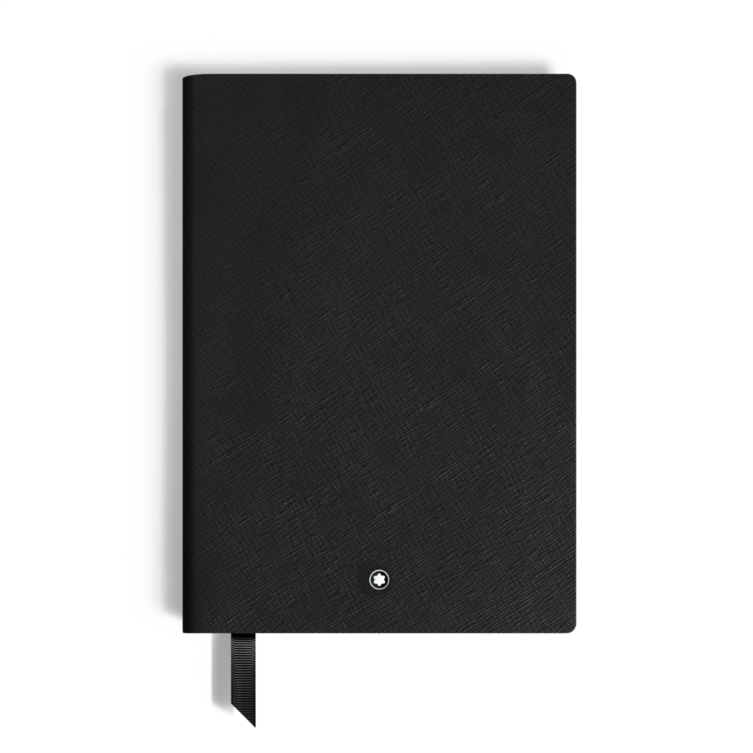 Notebook Medium, Saffiano Leather, Black - Squared Pages