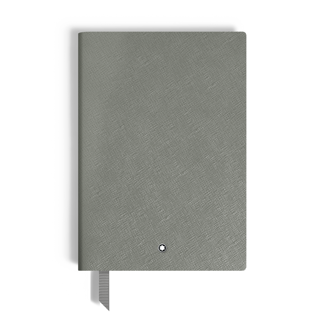 Notebook Medium, Saffiano Leather, Medium Grey - Lined Pages