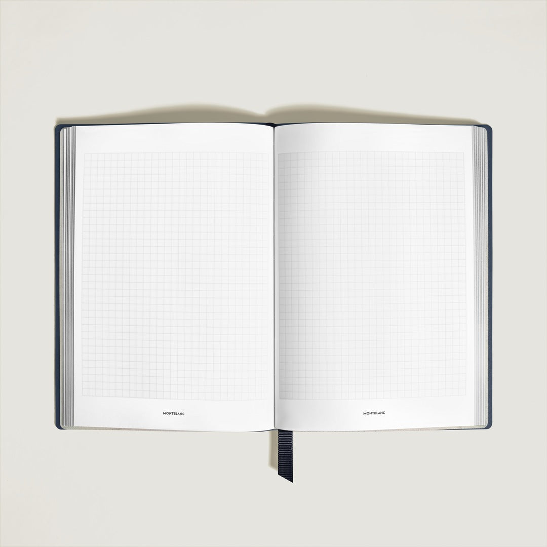 Notebook Medium, Saffiano Leather, Blue - Squared Pages