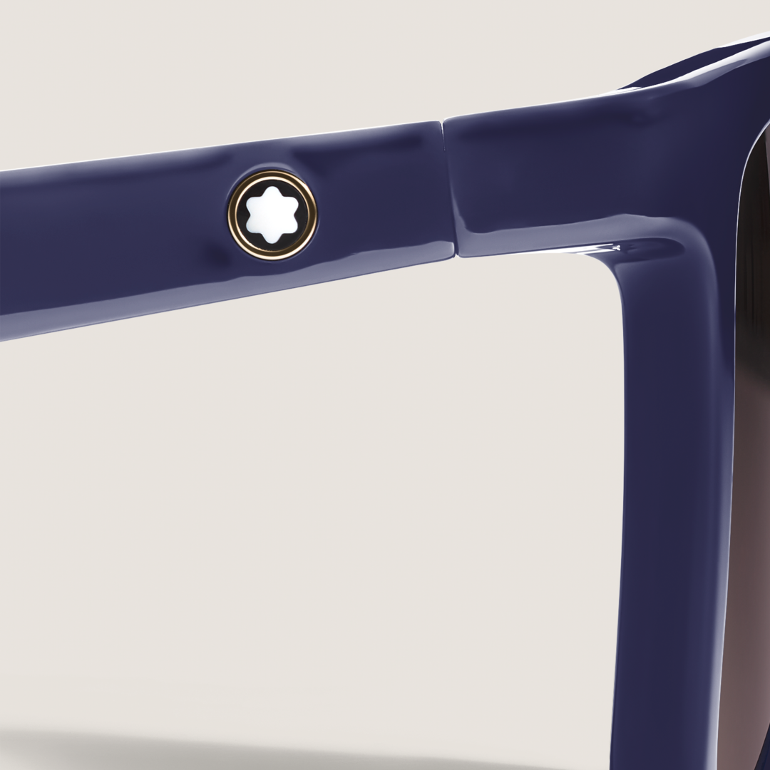 Squared Sunglasses With Injected Blue Coloured Frame