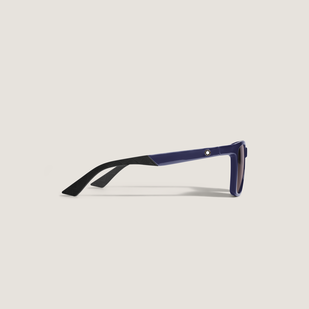 Squared Sunglasses With Injected Blue Coloured Frame