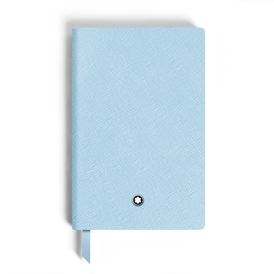 Notebook Small, Saffiano Leather, Pale Blue - Lined Pages