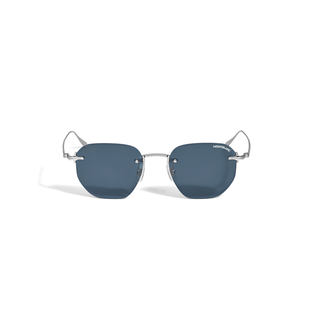 Round Sunglasses With Silver Coloured Metal Frame