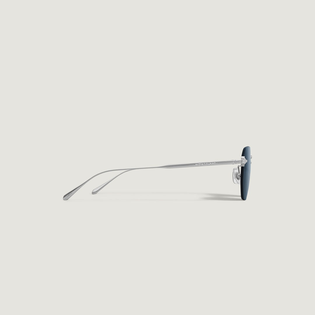 Round Sunglasses With Silver Coloured Metal Frame