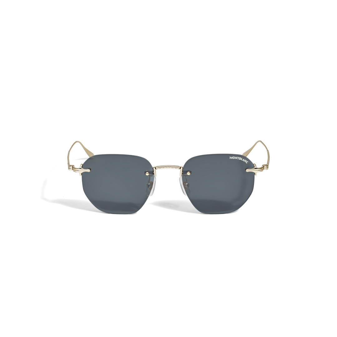Round Sunglasses With Gold Coloured Metal Frame