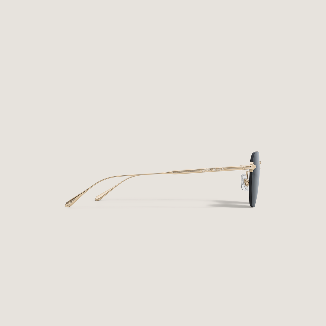 Round Sunglasses With Gold Coloured Metal Frame