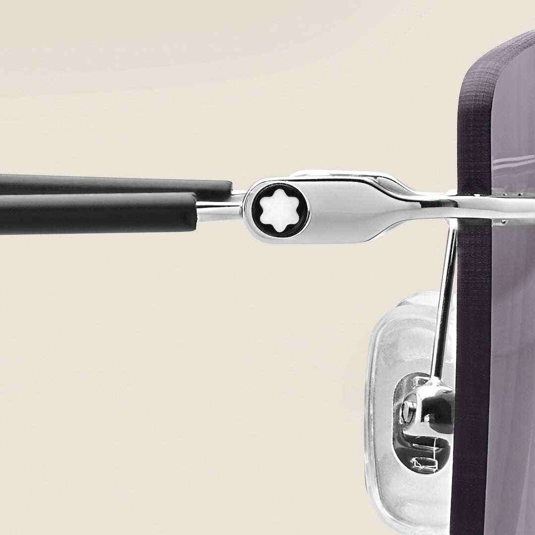 Rectangular Sunglasses with Silver Col Metal Frame