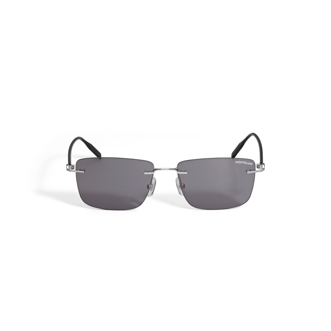 Rectangular Sunglasses with Silver Col Metal Frame