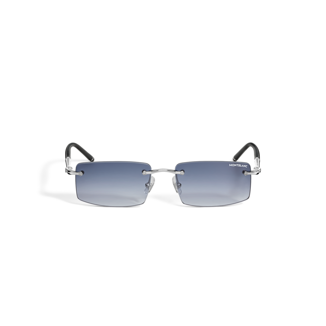 Rectangular Sunglasses with Silver Col Metal Frame