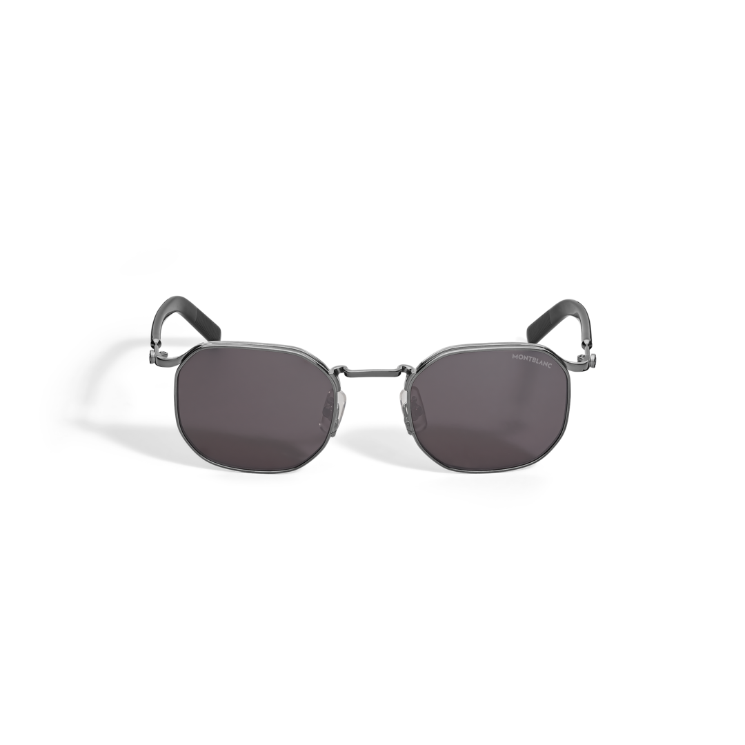 Squared Sunglasses with Grey Metal Frame