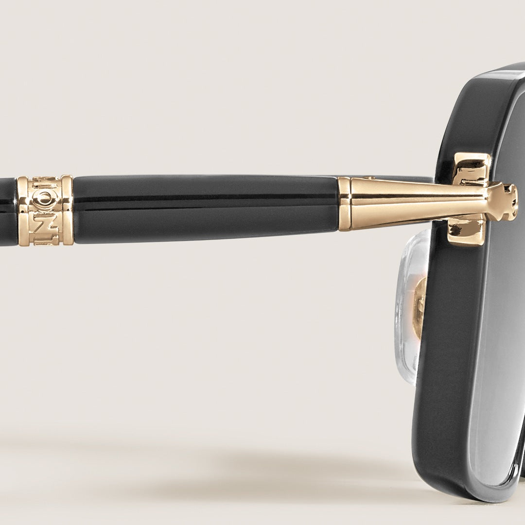 Rectangular Sunglasses with Black Metal Frame