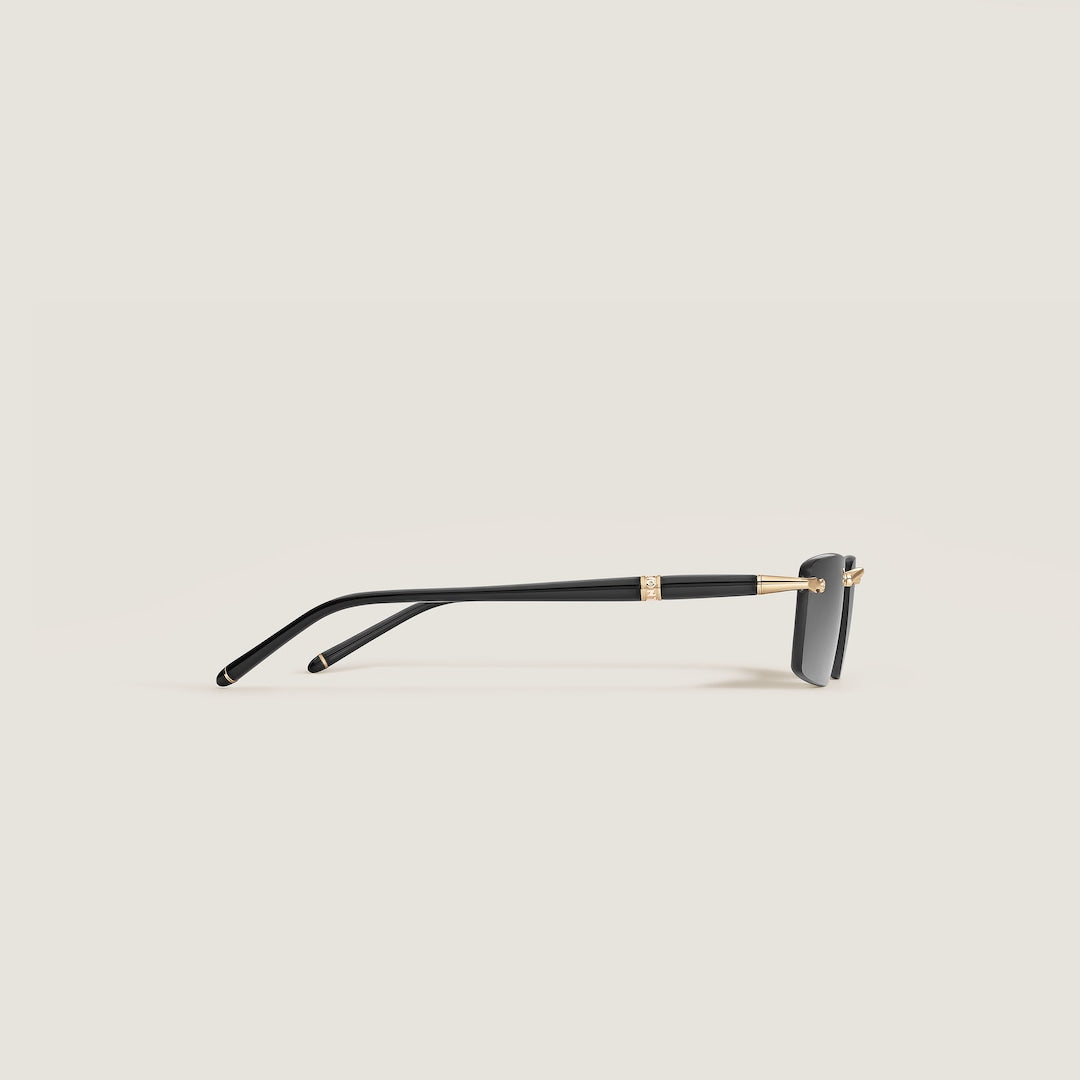 Squared Sunglasses with Gold-Colored Metal Frame