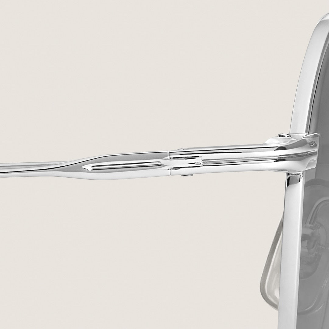 Round Sunglasses with Silver-Colored Metal Frame