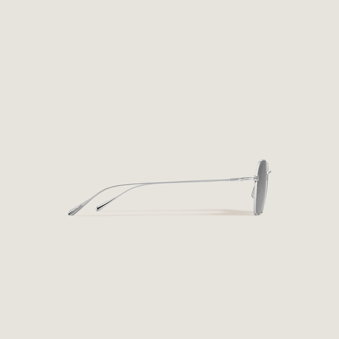 Round Sunglasses with Silver-Colored Metal Frame