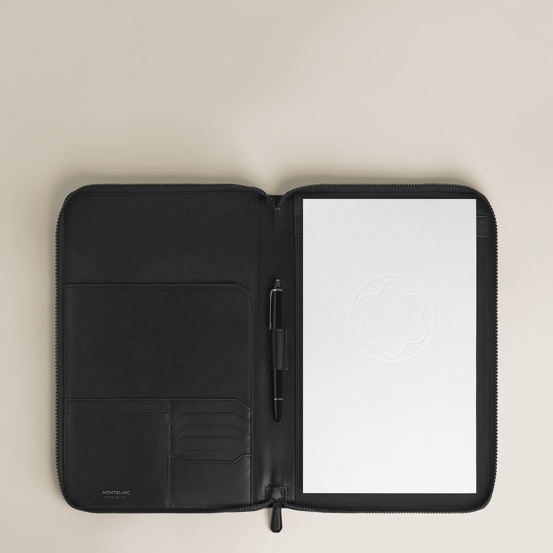 Medium Notebook Holder with zip in Extreme Leather