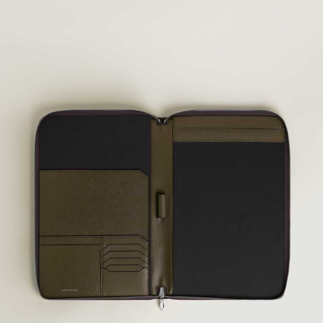 Medium Notebook Holder with zip in Sartorial Leather