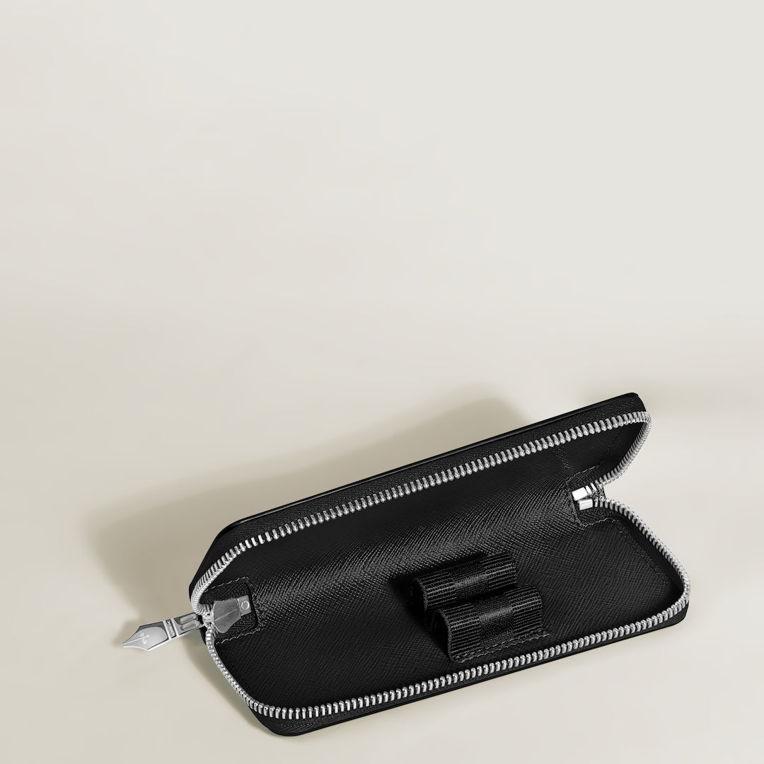 Sartorial 2 pen pouch with zip