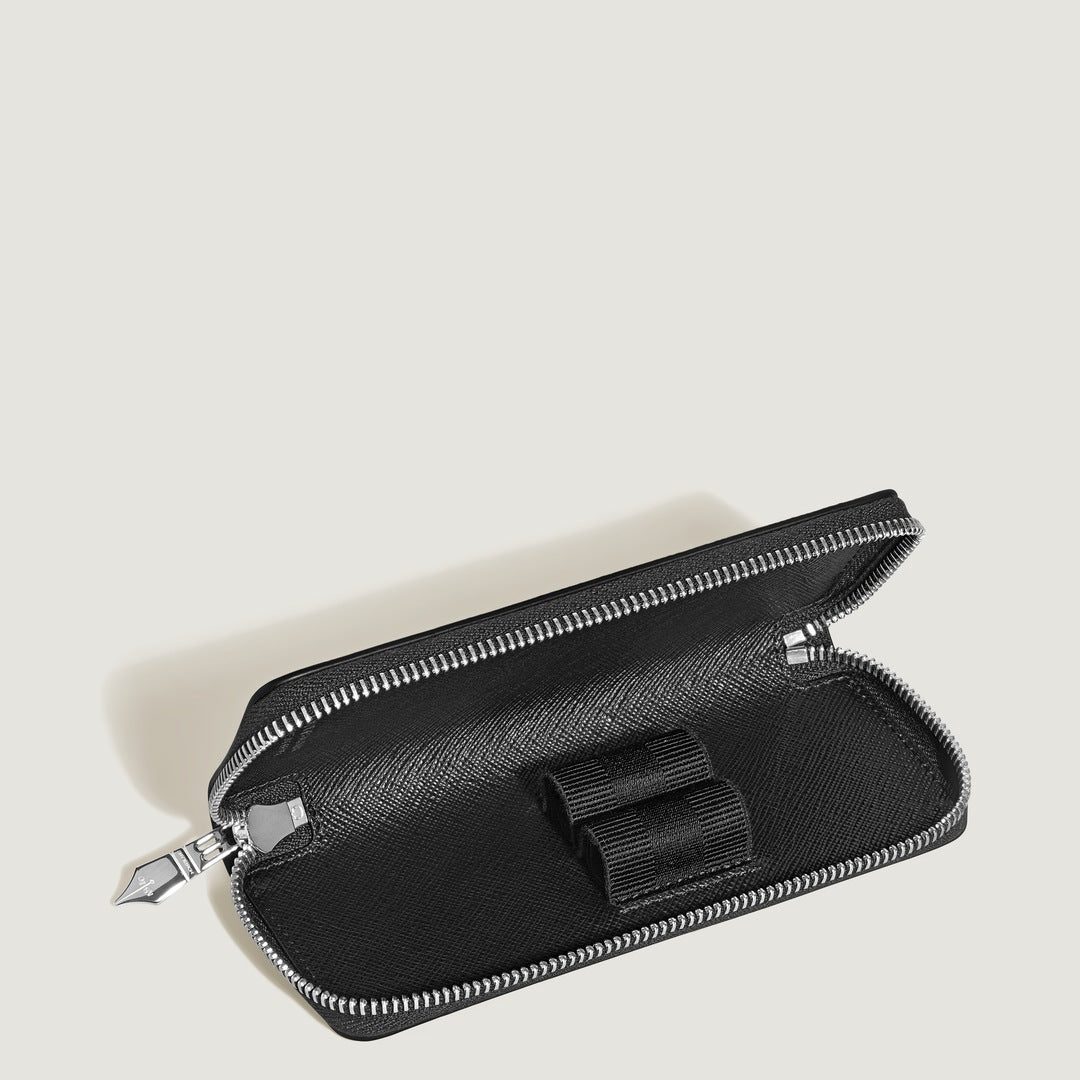 Sartorial 2 pen pouch with zip