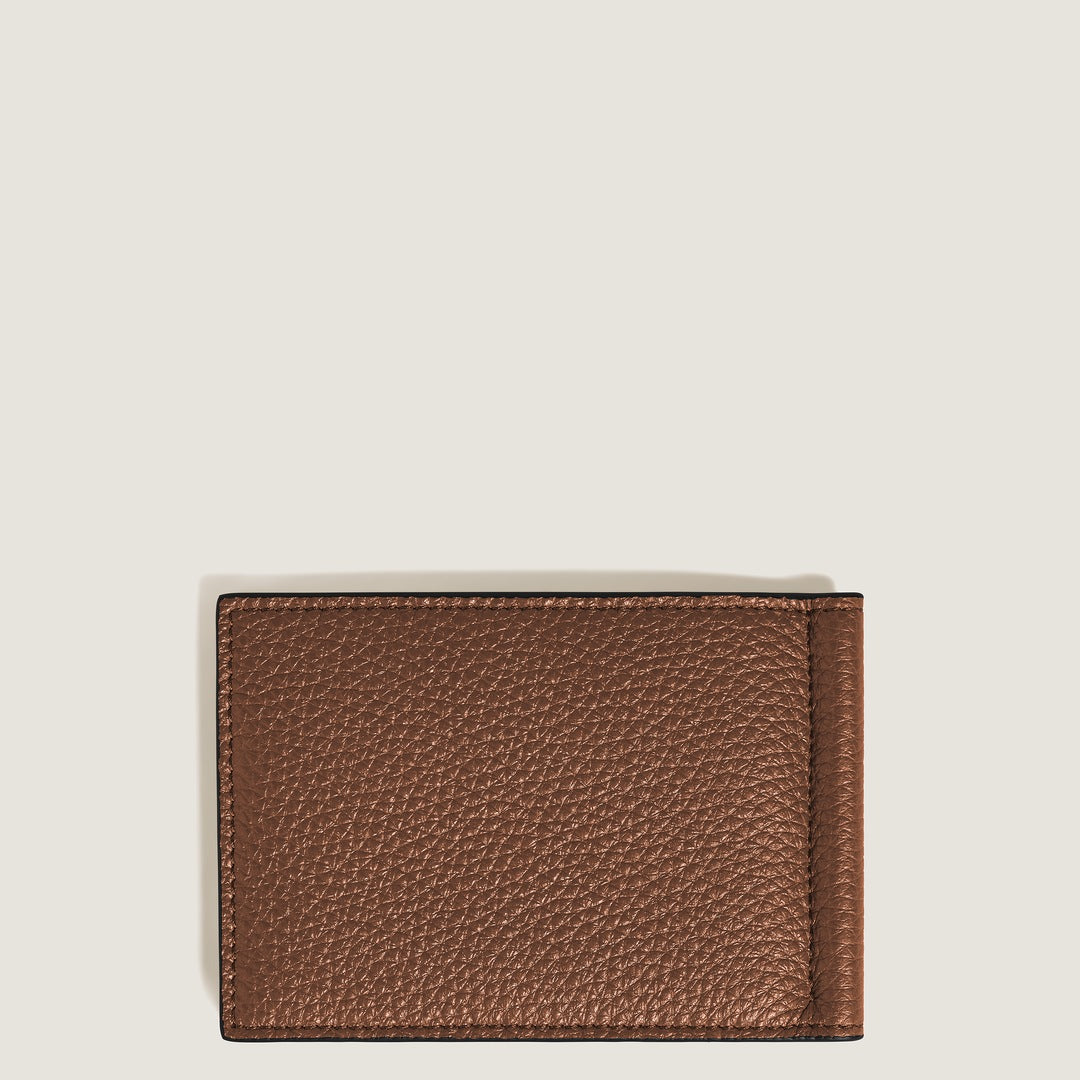 Wallet 6cc with Money Clip in Grain Leather