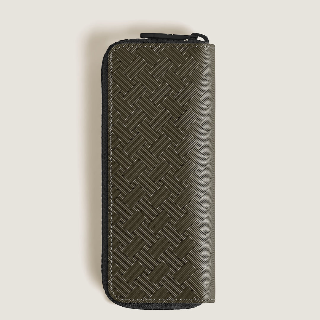 2-Pen Pouch with zip in Extreme Leather