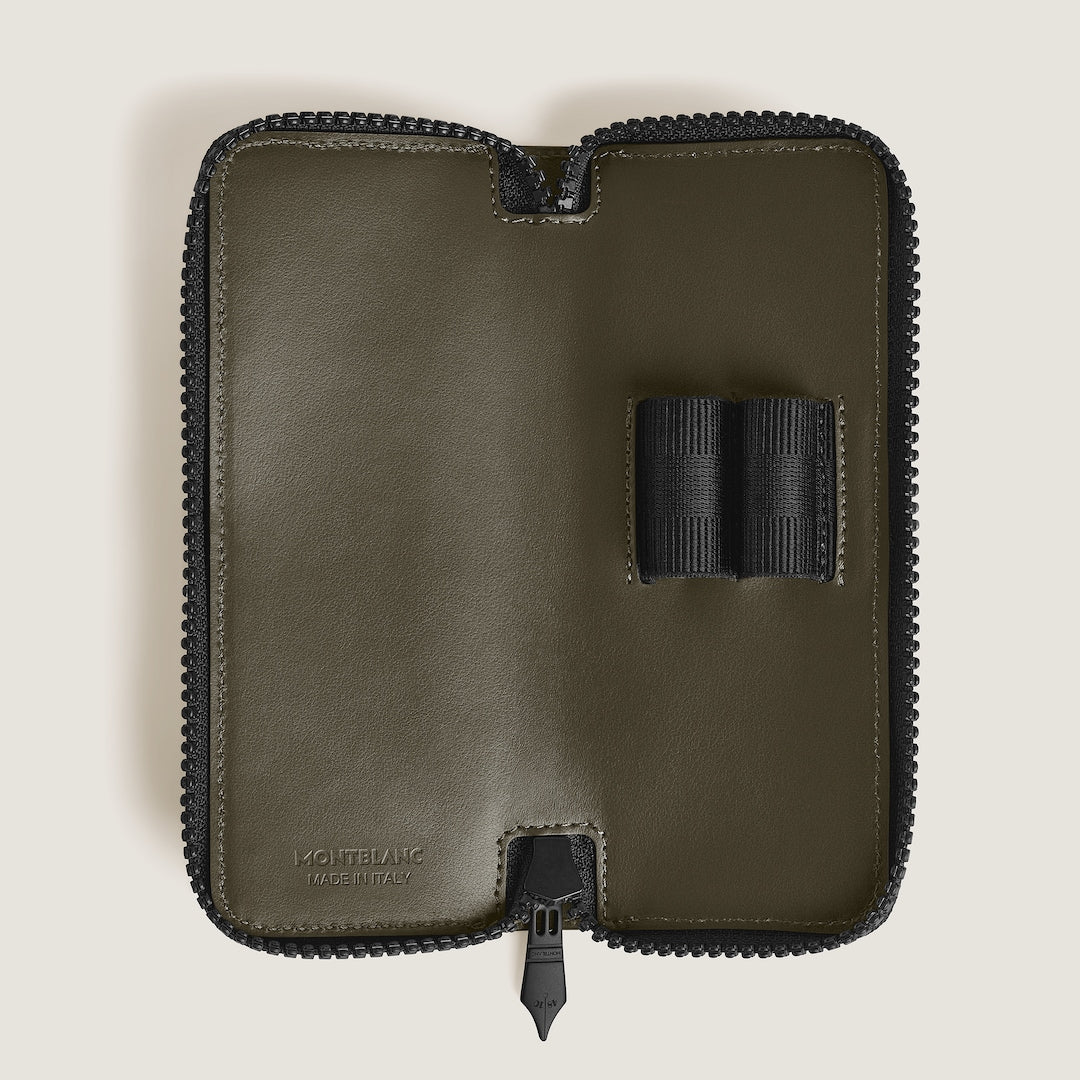 2-Pen Pouch with zip in Extreme Leather
