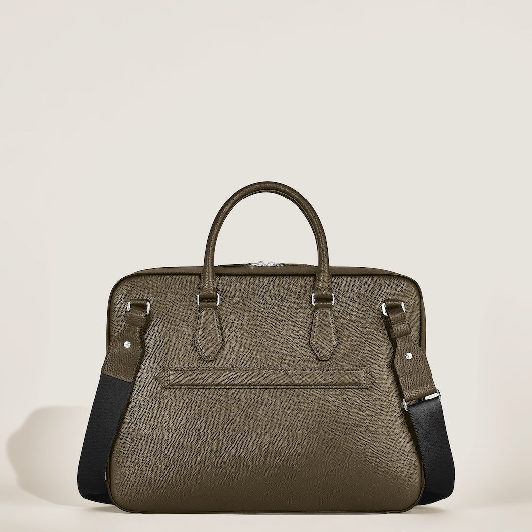 Medium Briefcase with Pocket in Sartorial Leather