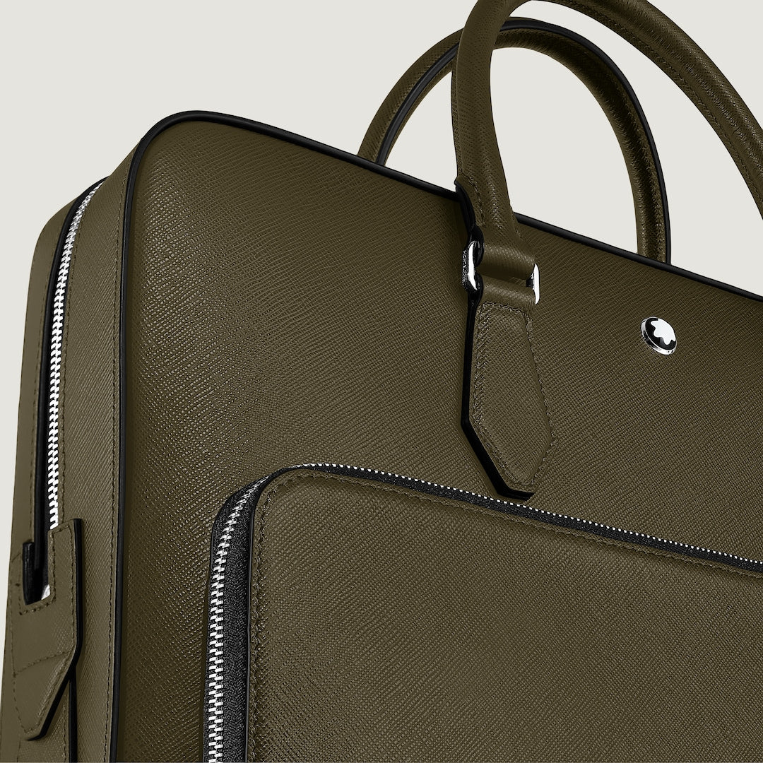 Medium Briefcase with Pocket in Sartorial Leather