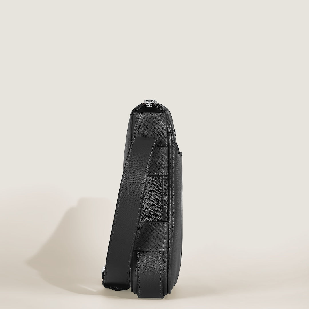 Vertical Belt Messenger Bag in Sartorial Leather