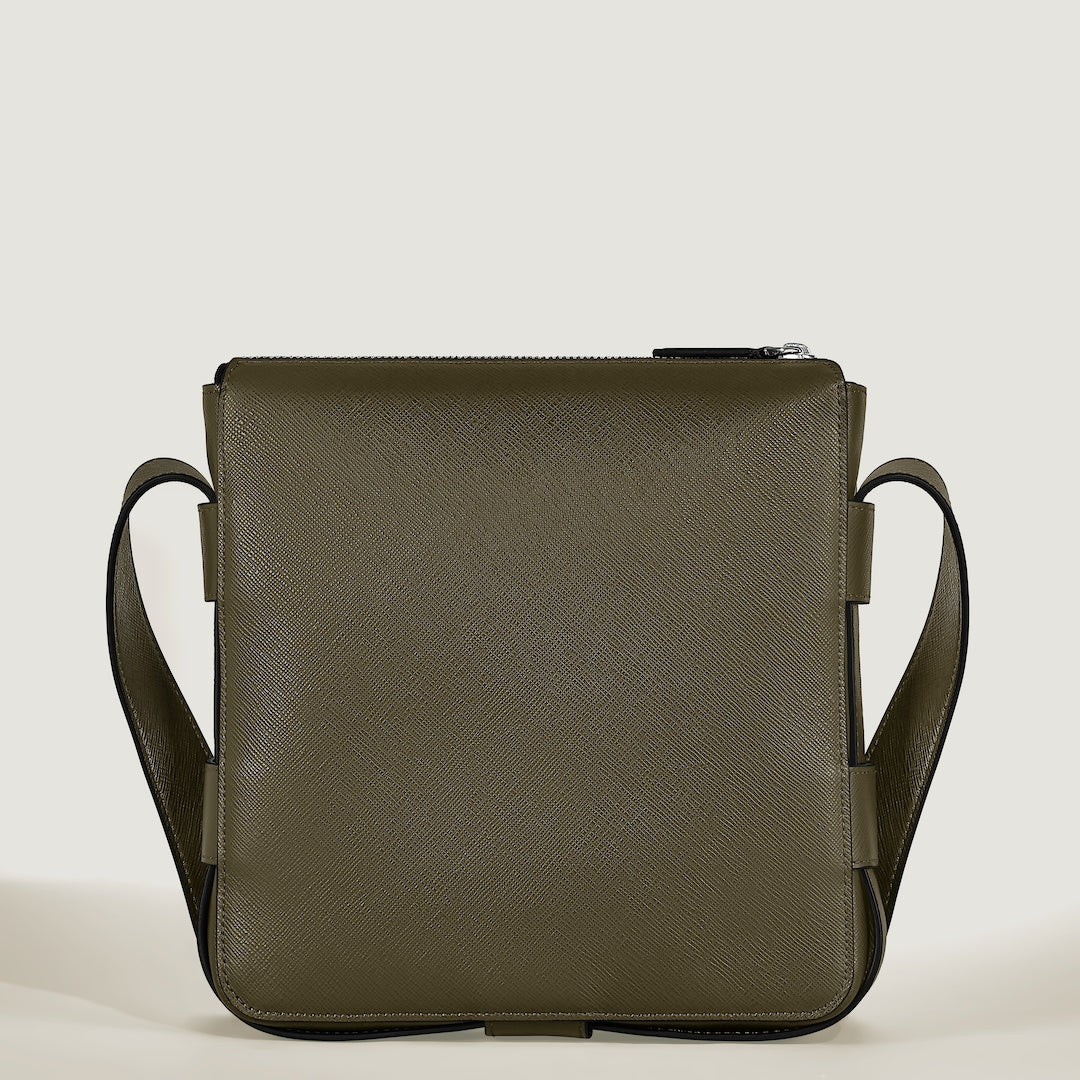 Vertical Belt Messenger Bag in Sartorial Leather