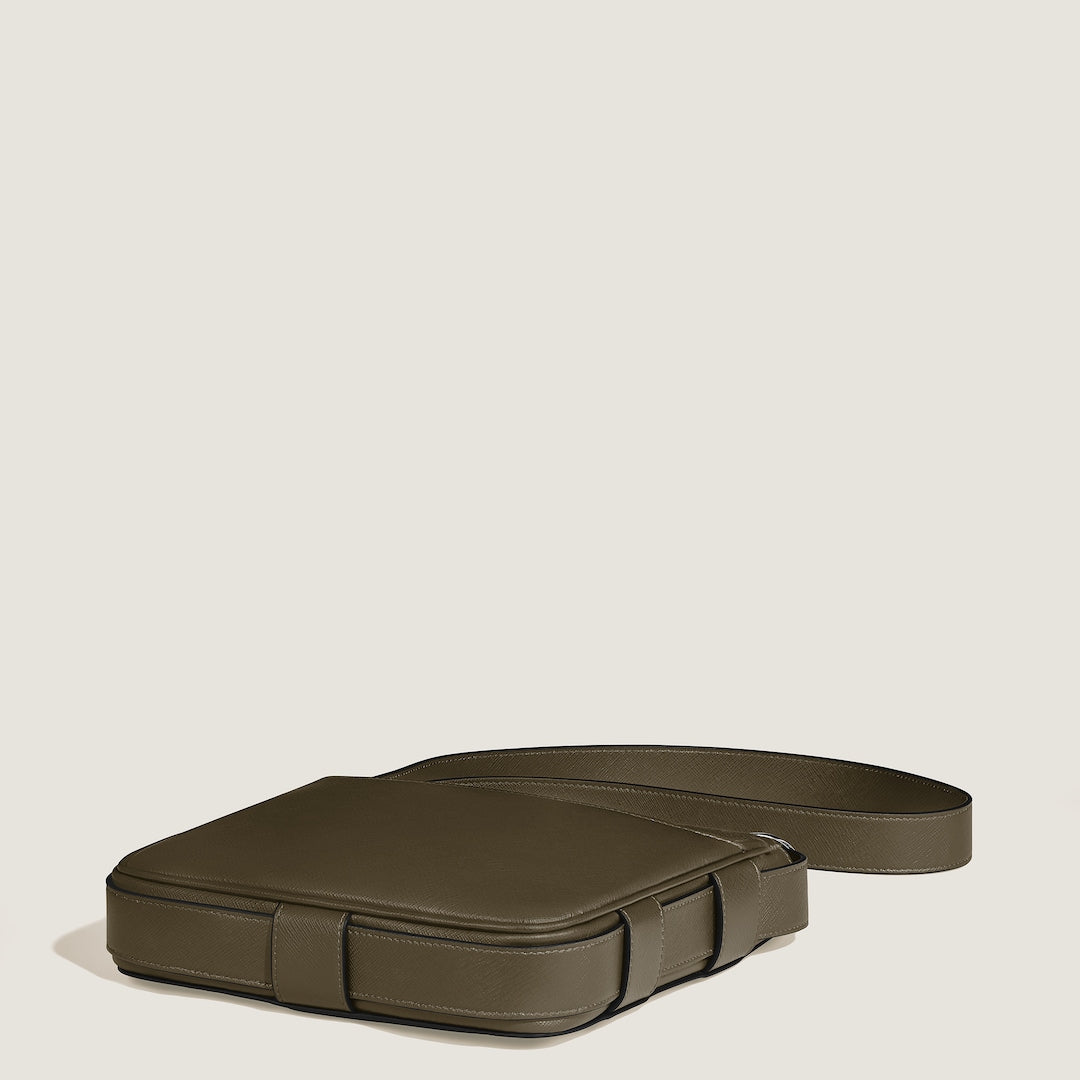 Vertical Belt Messenger Bag in Sartorial Leather