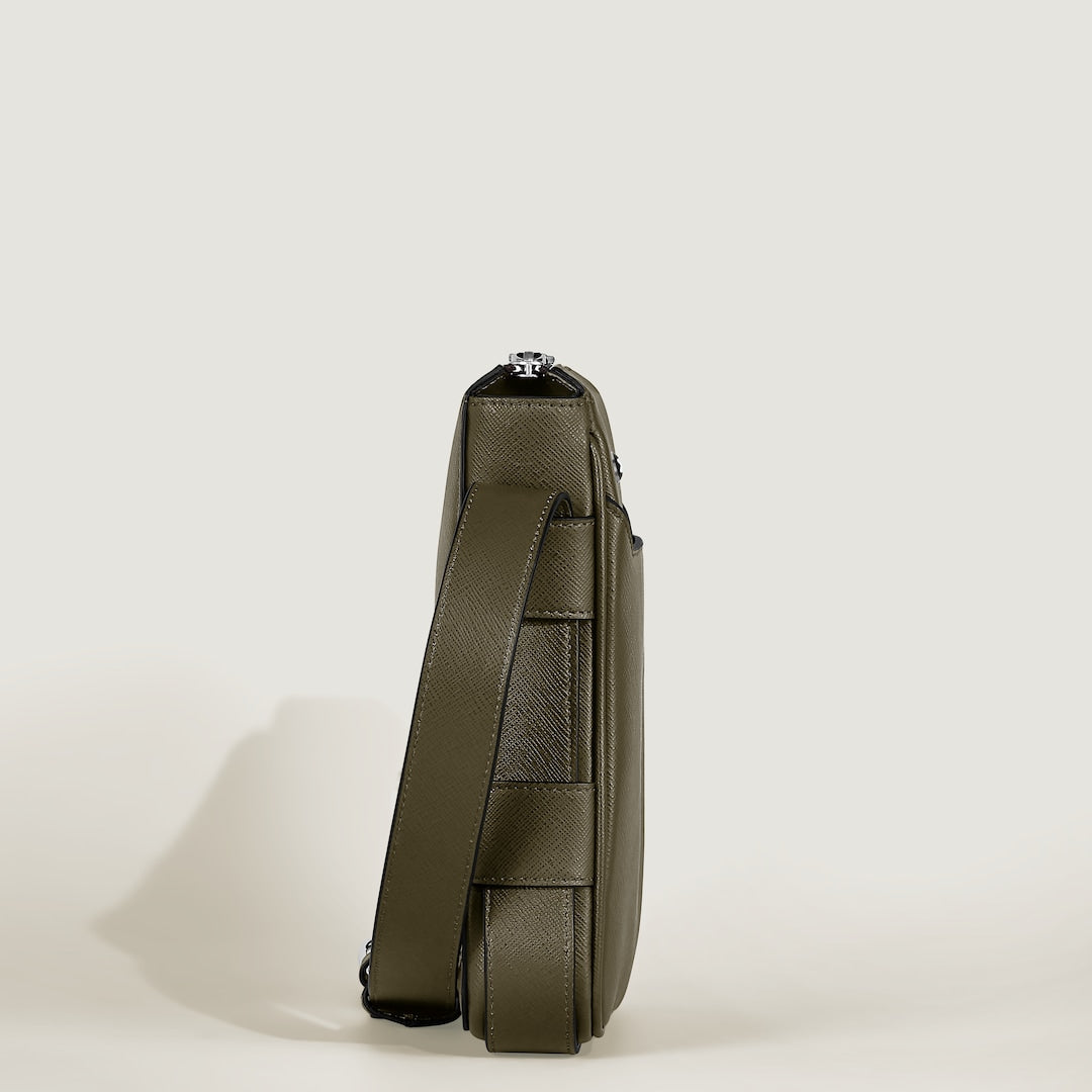 Vertical Belt Messenger Bag in Sartorial Leather