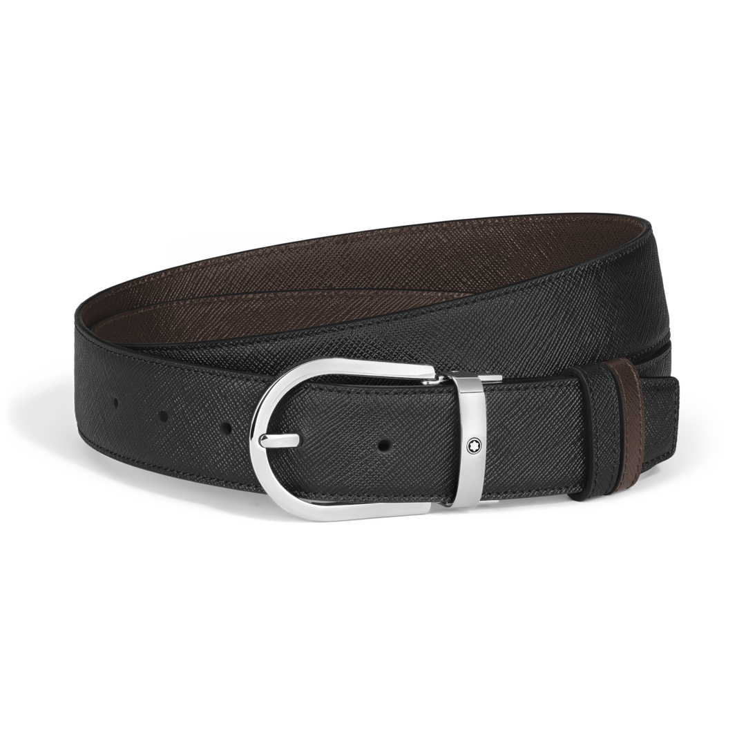 Ceinture réversible 35 mm Horseshoe en cuir Saffiano