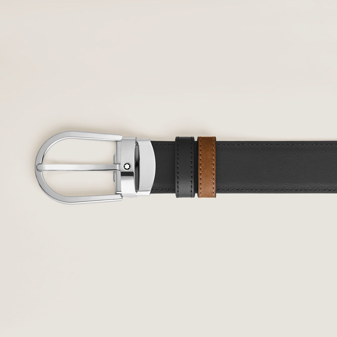 Horseshoe 30 mm Reversible Belt in Suede Leather