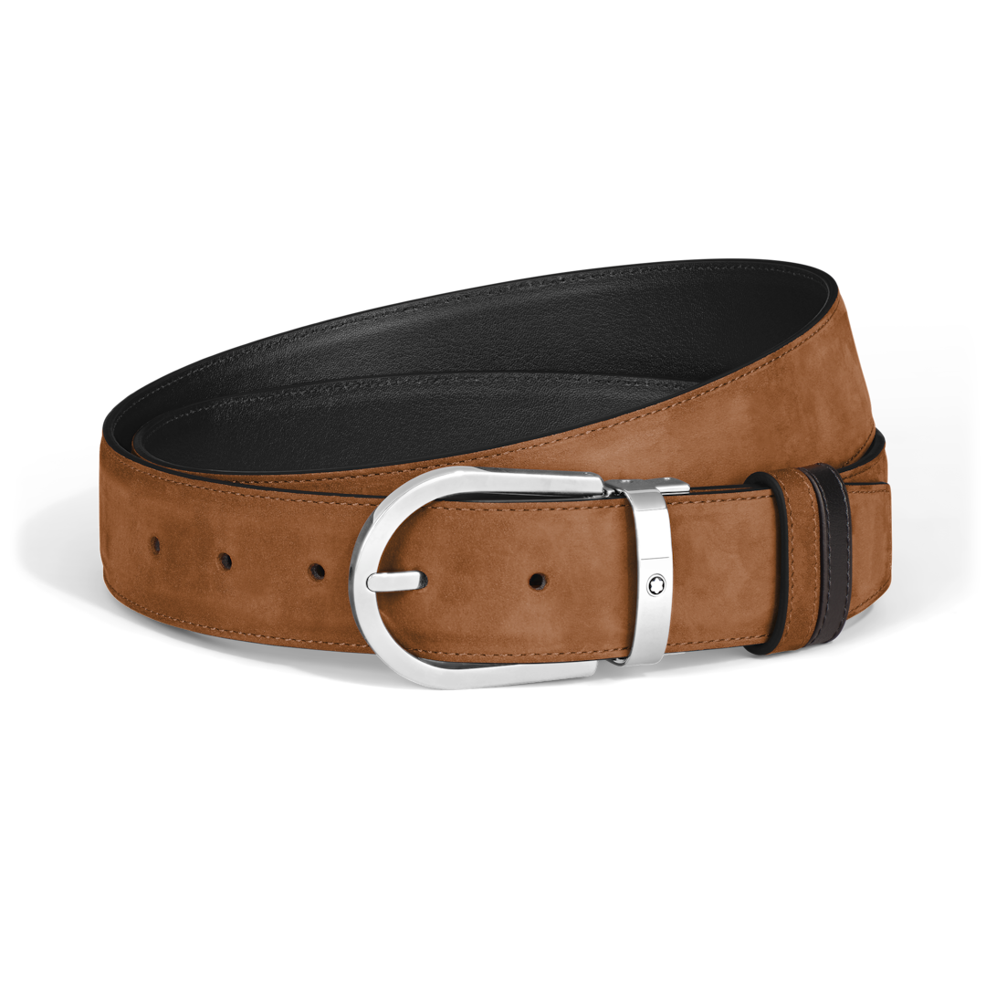 Horseshoe 35 mm Reversible Belt in Suede Leather