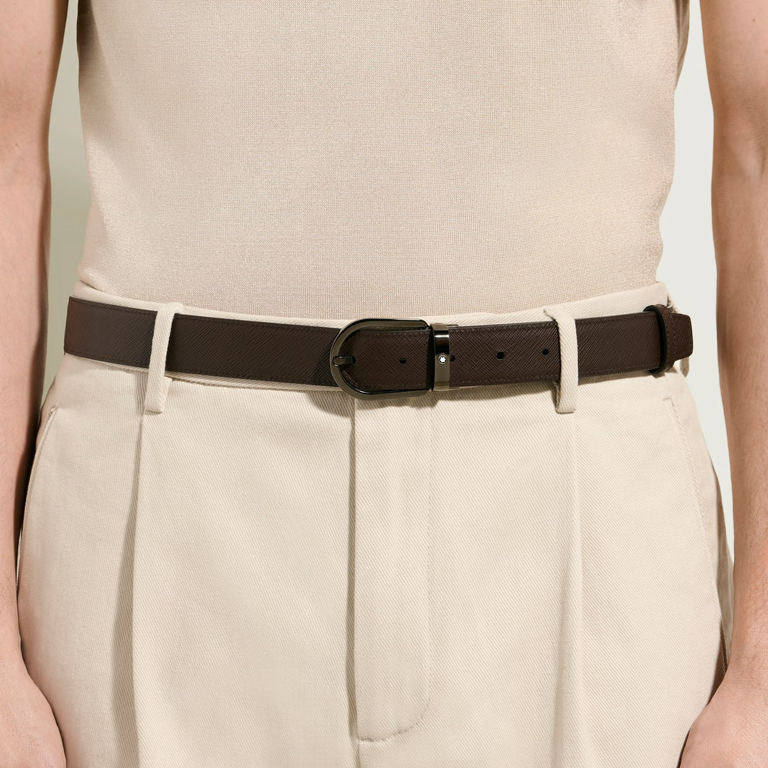 Horseshoe 30 mm Reversible Belt in Sartorial Leather