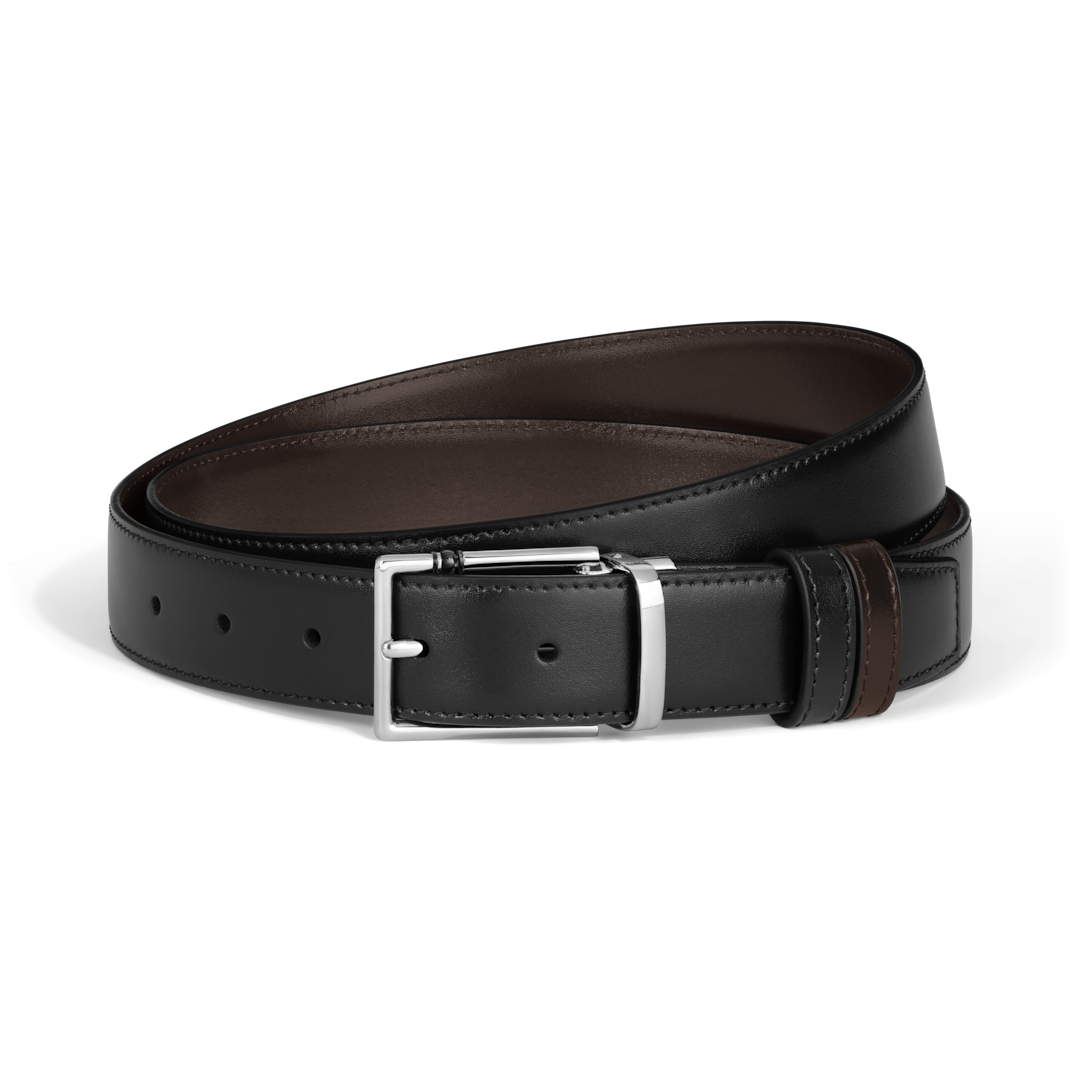 30 mm Reversible Belt in Leather with Rectangular Meisterstück Buckle
