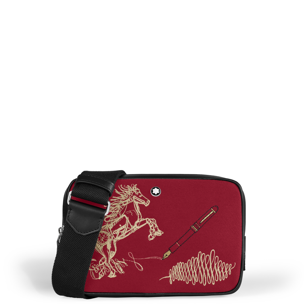 Mini Crossbody Bag Year of the Horse in Embroidered Gabardine