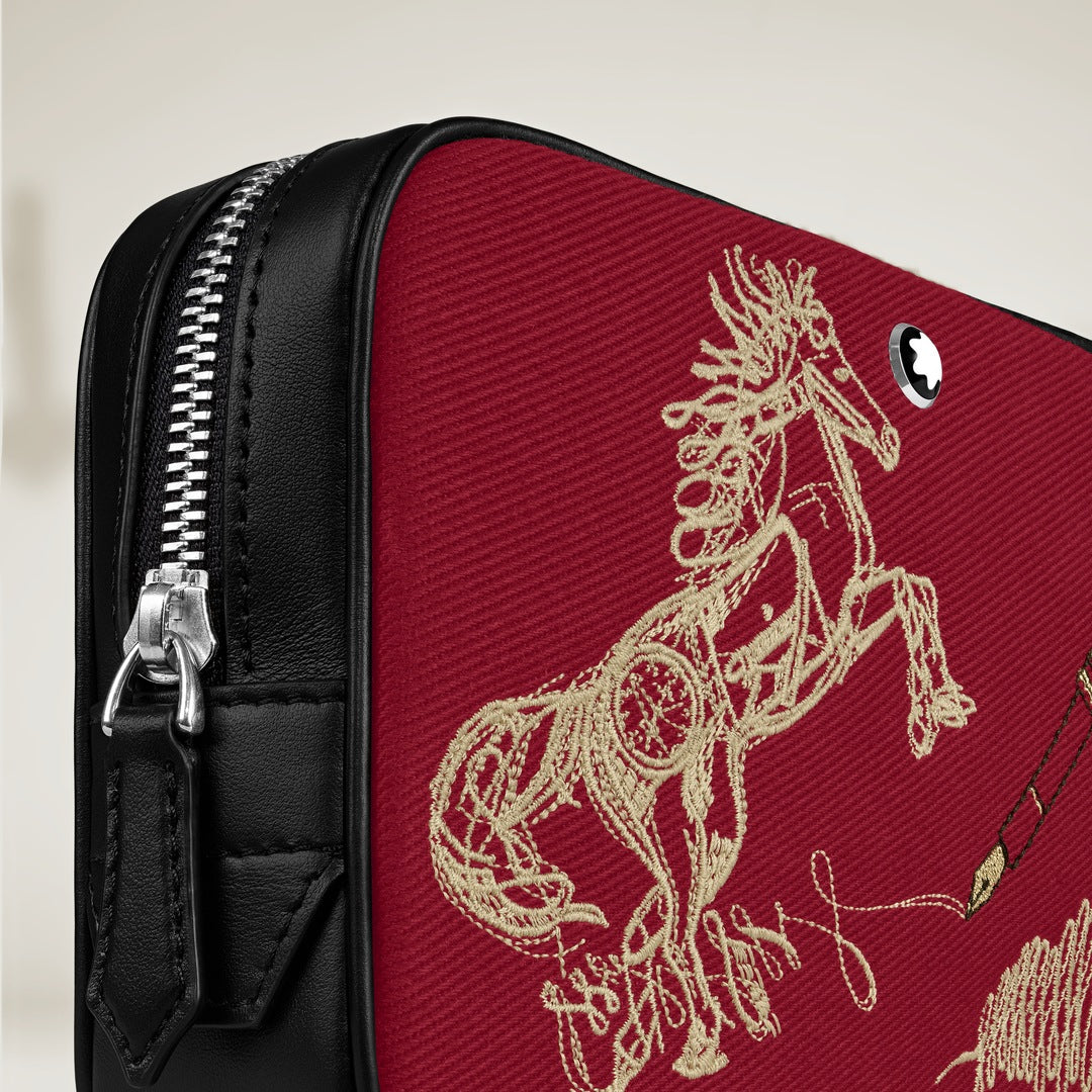 Mini Sac bandoulière Année du Cheval en Gabardine Brodé