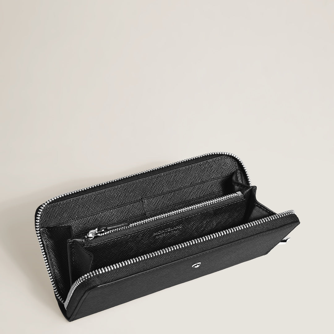 Portefeuille 8 cc avec fermeture éclair en cuir Sartorial