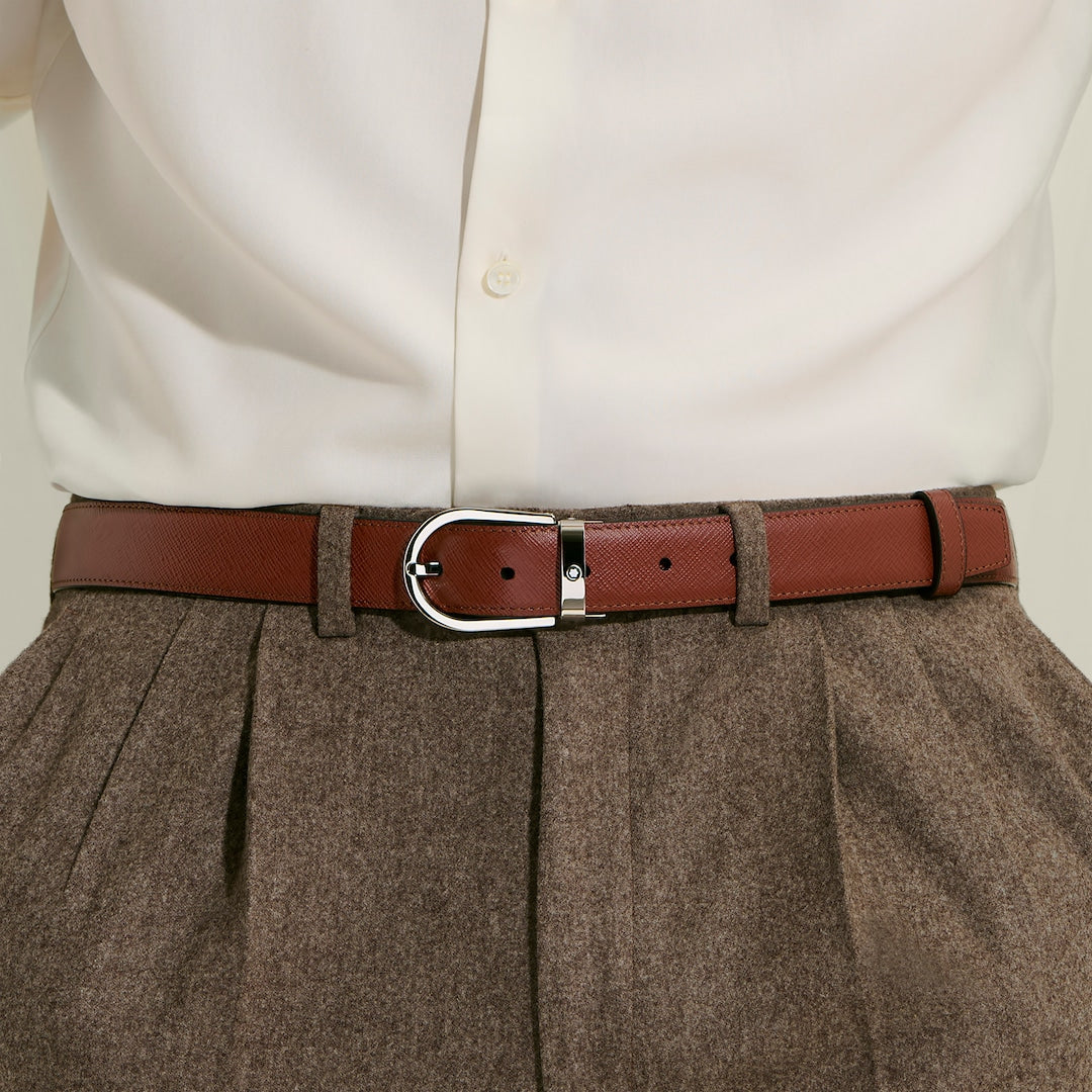 Ceinture réversible Horseshoe 30 mm en cuir sartorial
