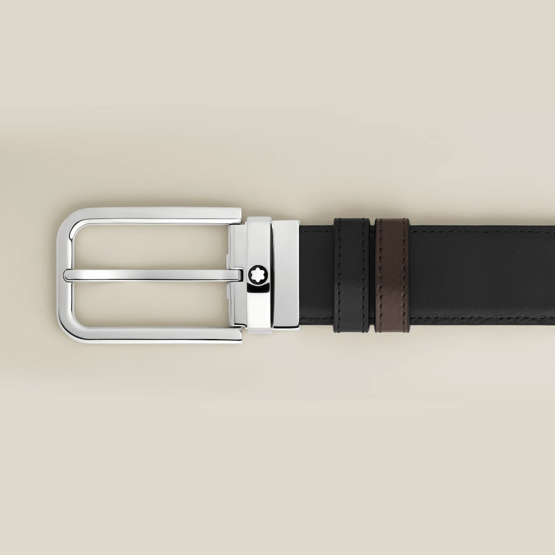 35 mm Reversible Belt in Meisterstück Leather with Rectangular Buckle