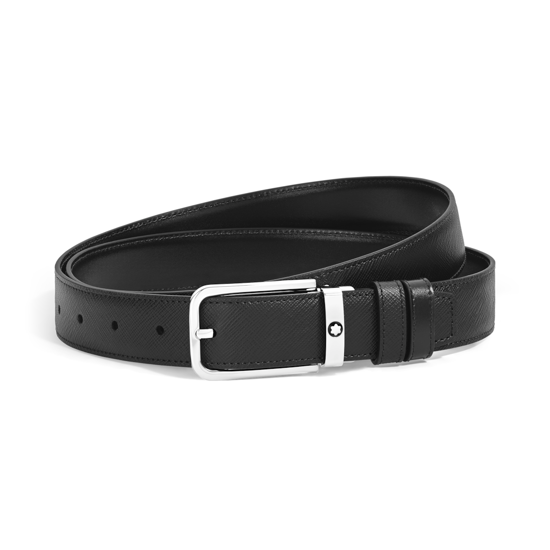 30 mm Reversible Belt in Sartorial Leather with Rectangular Buckle