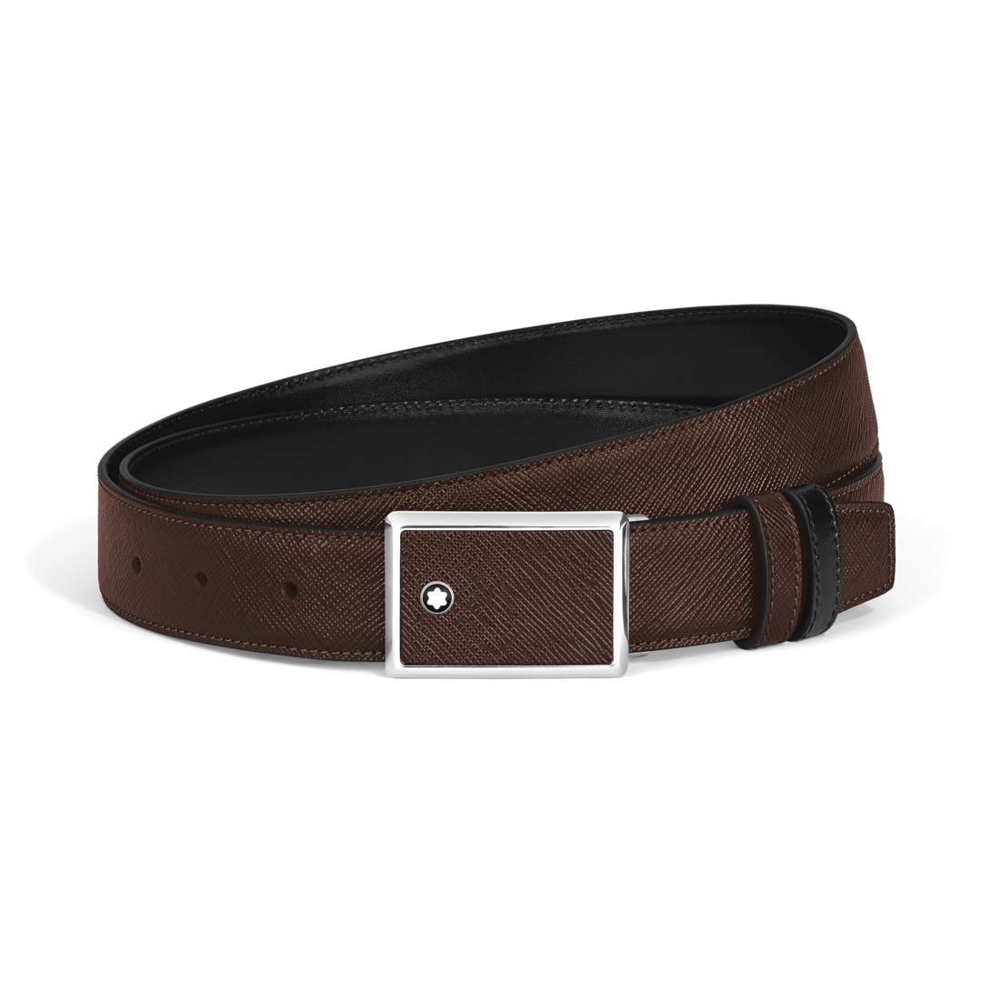 Ceinture réversible Marquetry de 30 mm en cuir sartorial