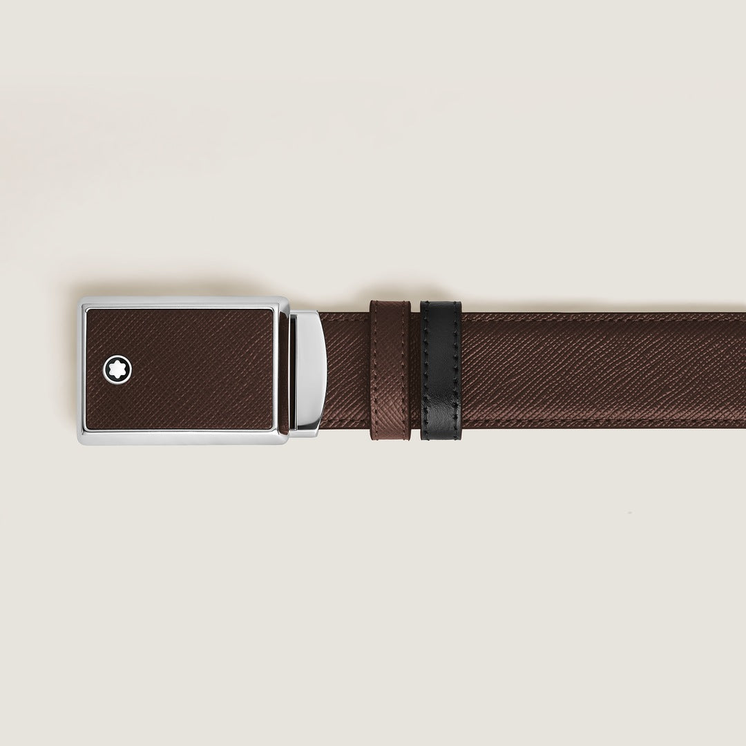 Ceinture réversible Marquetry de 30 mm en cuir sartorial