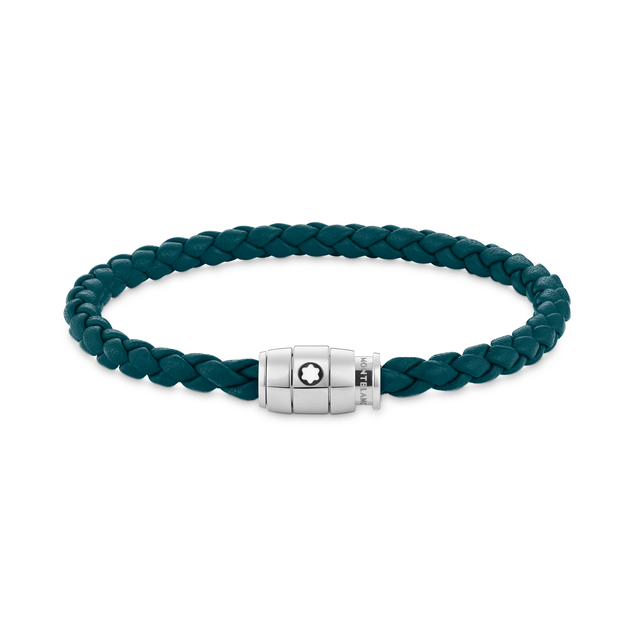 Bracelet Steel 3 Rings Meisterstück Collection in Cyprus Blue Leather