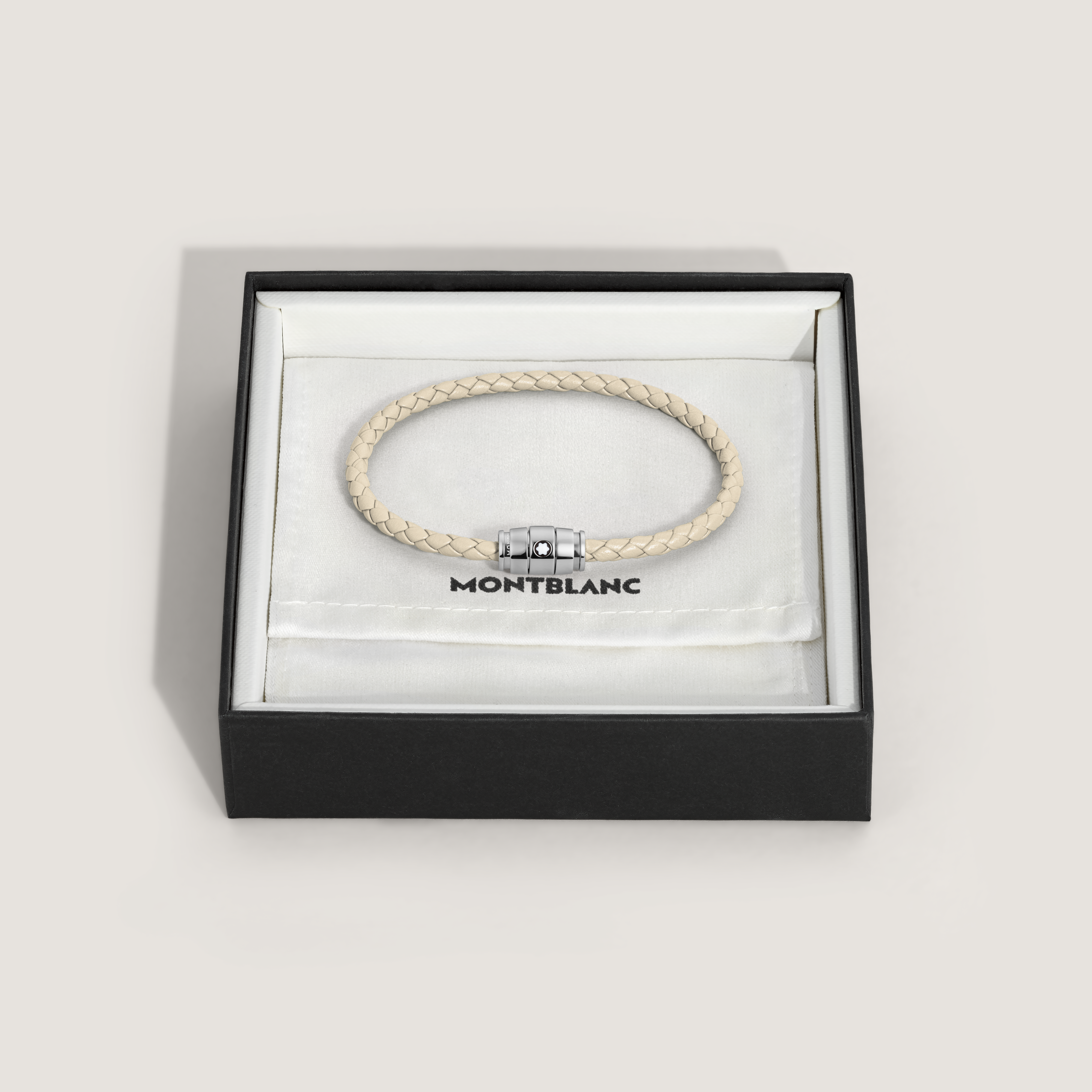 Bracelet, cuir souple, beige nuageux