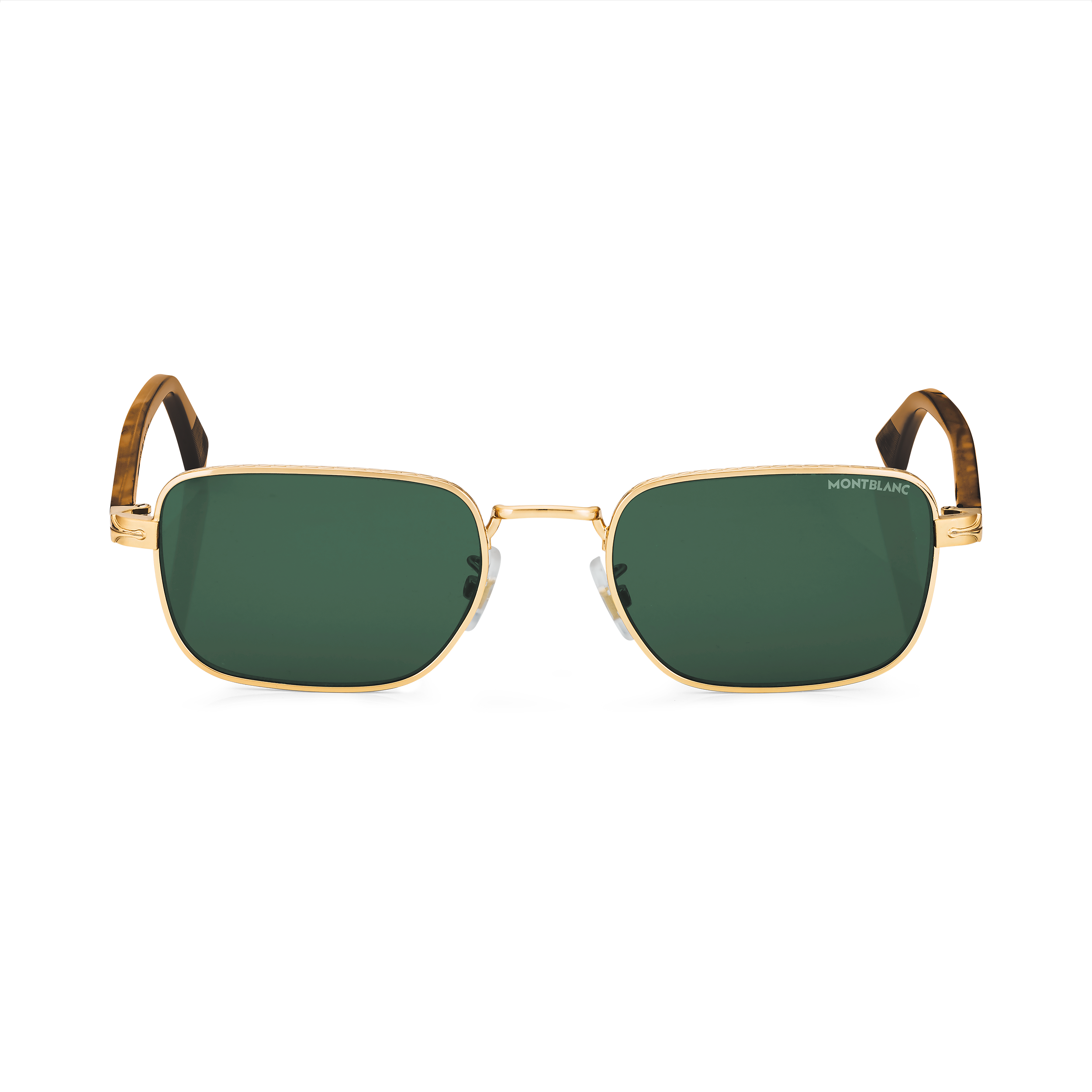 Rectangular sunglasses with Gold Coloured Metal Frame